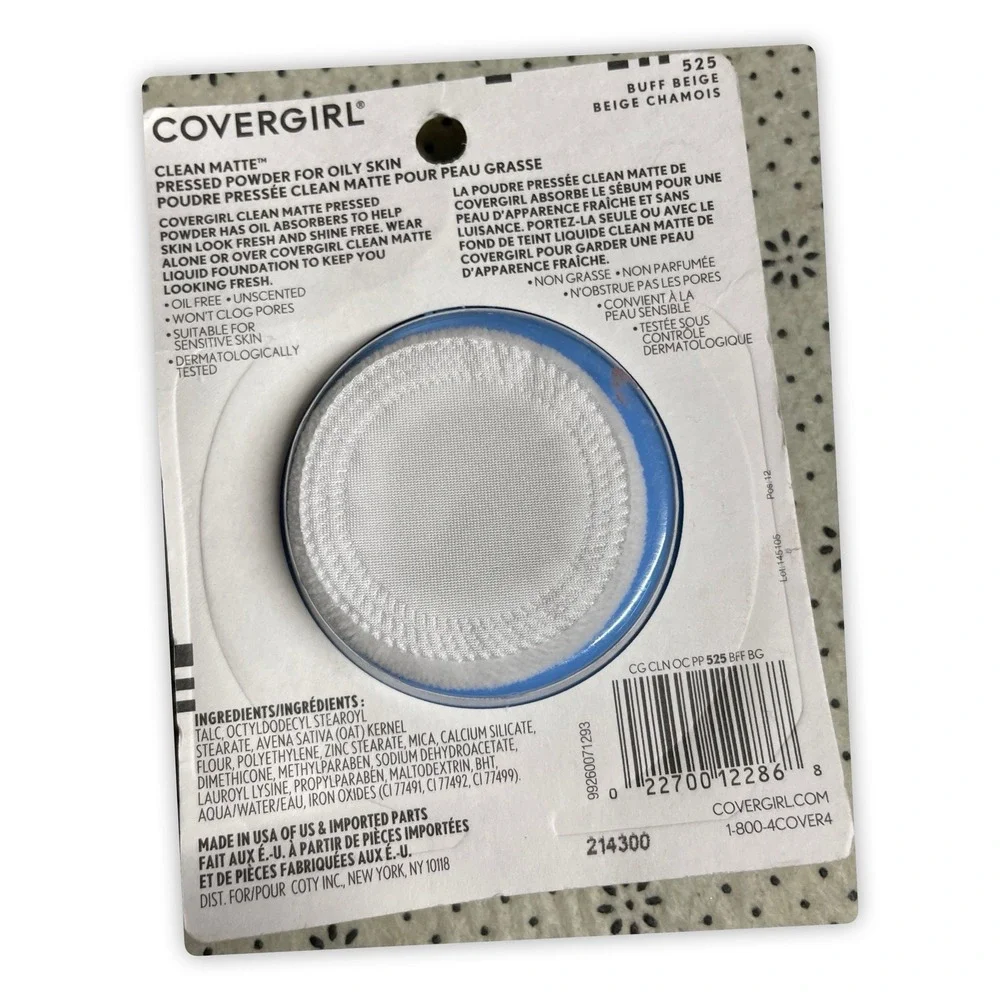 Covergirl Clean Matte Pressed Powder Oil Control,‎ 525 Buff Beige